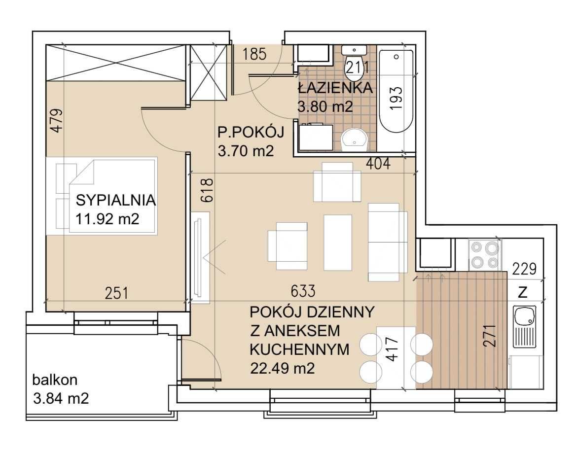Mieszkanie 2-pokojowe Wrocław Tarnogaj, ul. Międzyleska. Zdjęcie 8