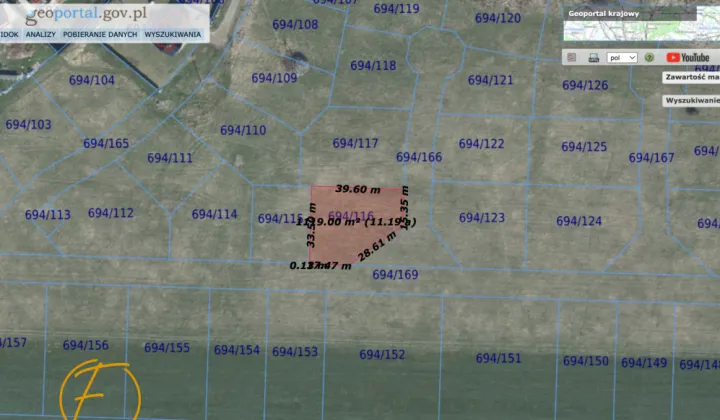 Działka inwestycyjna Kunice