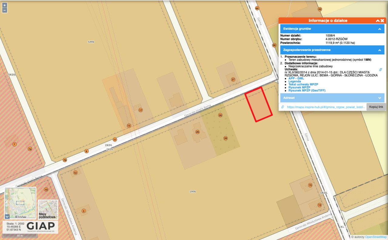 Działka rolno-budowlana Rzgów, ul. gen. Józefa Bema. Zdjęcie 6