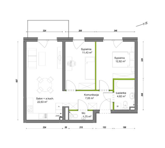 Mieszkanie 3-pokojowe Wrocław Ołtaszyn, ul. Orawska. Zdjęcie 8