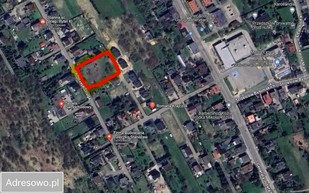 Działka budowlana Rydułtowy, ul. Andrzeja Struga