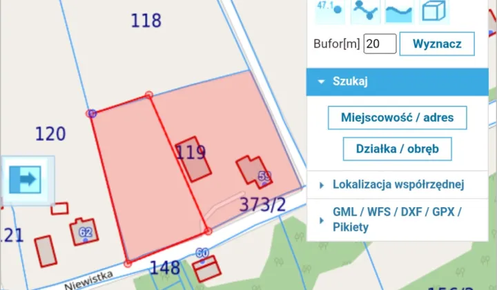 Działka budowlana Niewistka Huty