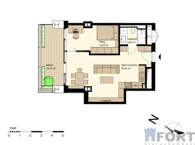 Mieszkanie 2-pokojowe Szczecin Centrum, ul. Mieczysława Niedziałkowskiego. Zdjęcie 3