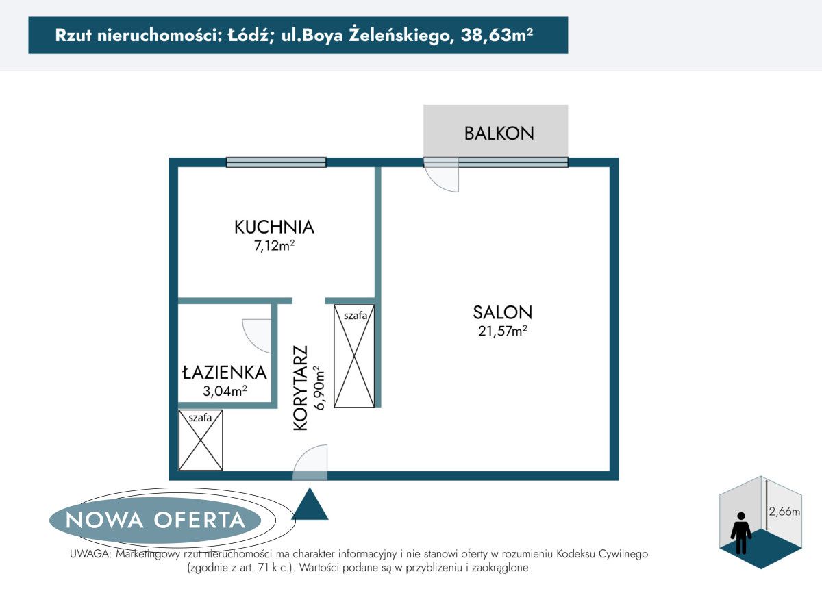 Mieszkanie 1-pokojowe Łódź Bałuty, ul. Boya-Żeleńskiego. Zdjęcie 28