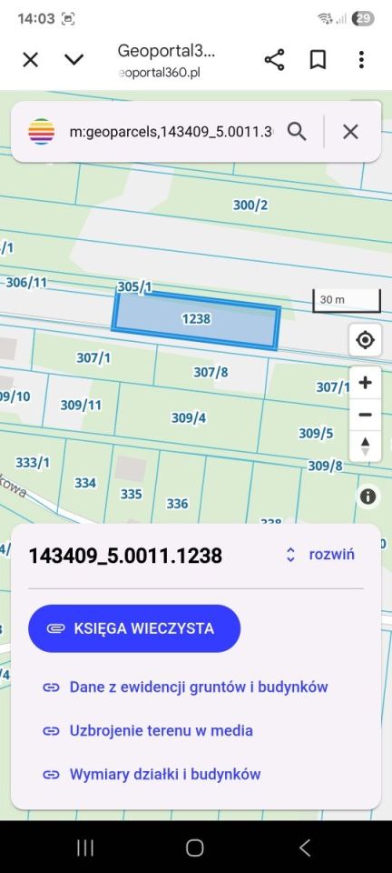 Działka budowlana Łosie