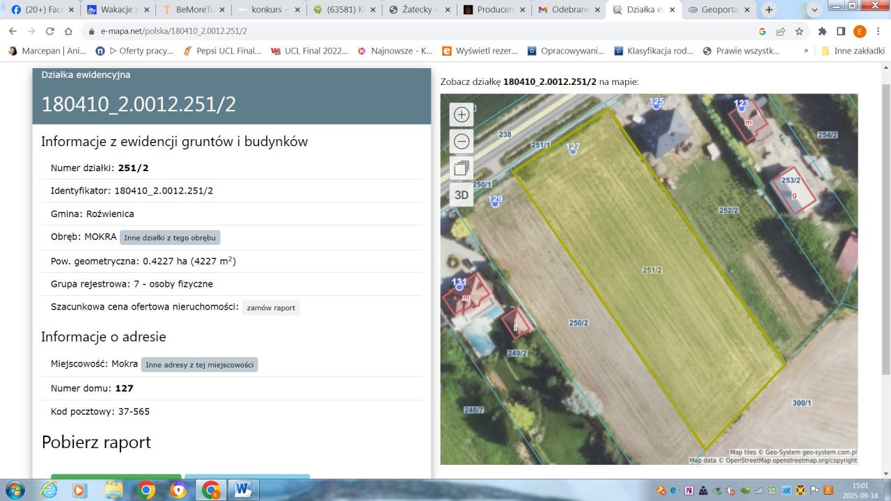 Działka budowlana Mokra. Zdjęcie 3