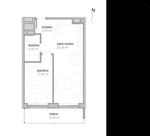 Mieszkanie 2-pokojowe Wrocław Tarnogaj, ul. Piękna. Zdjęcie 7