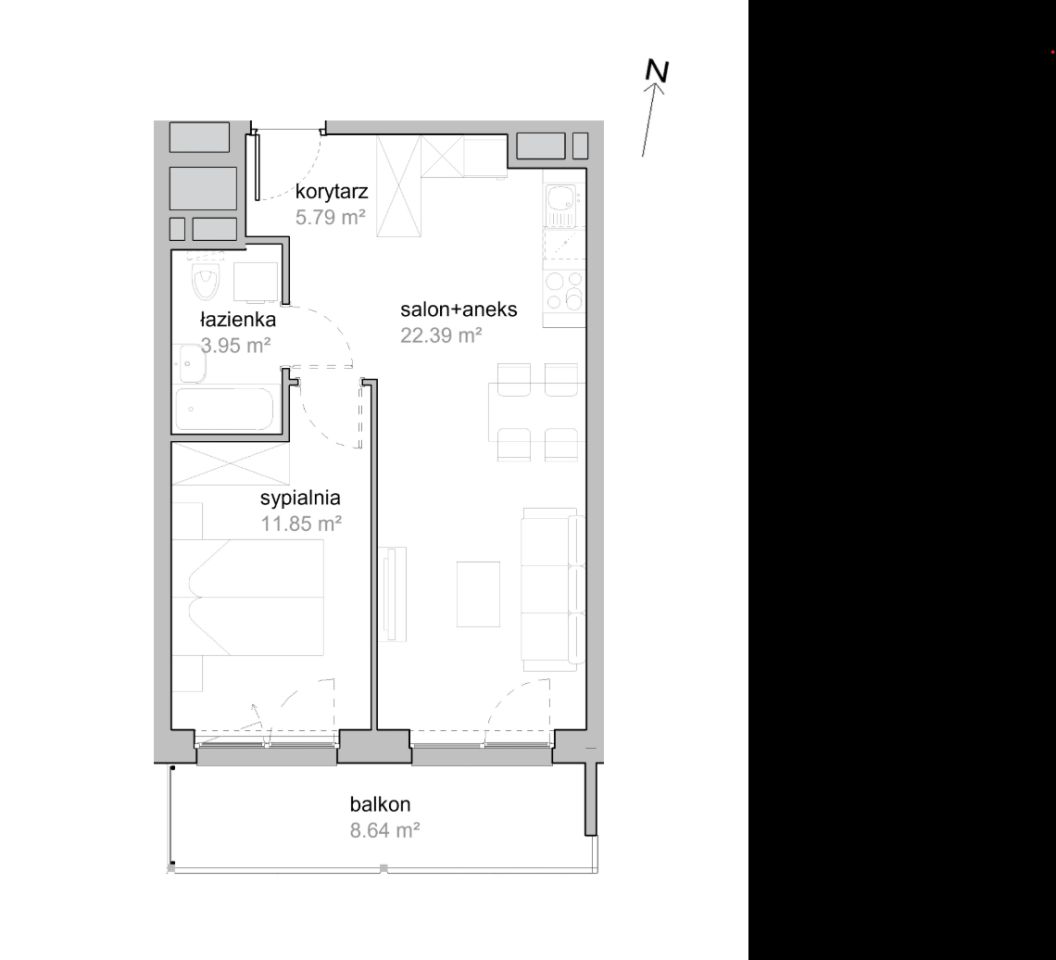 Mieszkanie 2-pokojowe Wrocław Tarnogaj, ul. Piękna. Zdjęcie 7