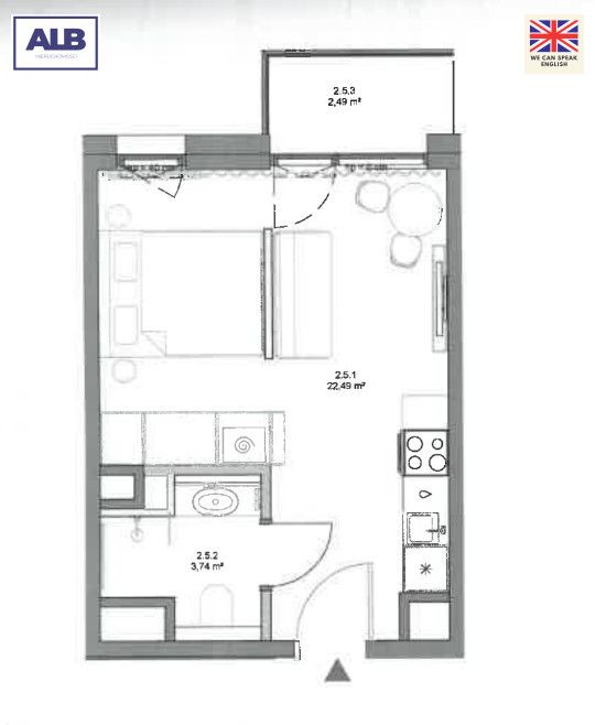 Mieszkanie 1-pokojowe Gdańsk Oliwa. Zdjęcie 2
