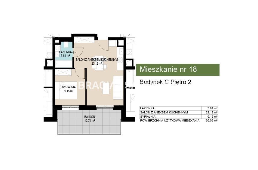 Mieszkanie 2-pokojowe Kraków Wzgórza Krzesławickie, ul. Kantorowicka. Zdjęcie 6