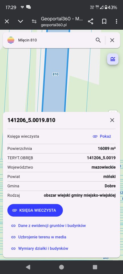 Działka rolna Mlęcin. Zdjęcie 4