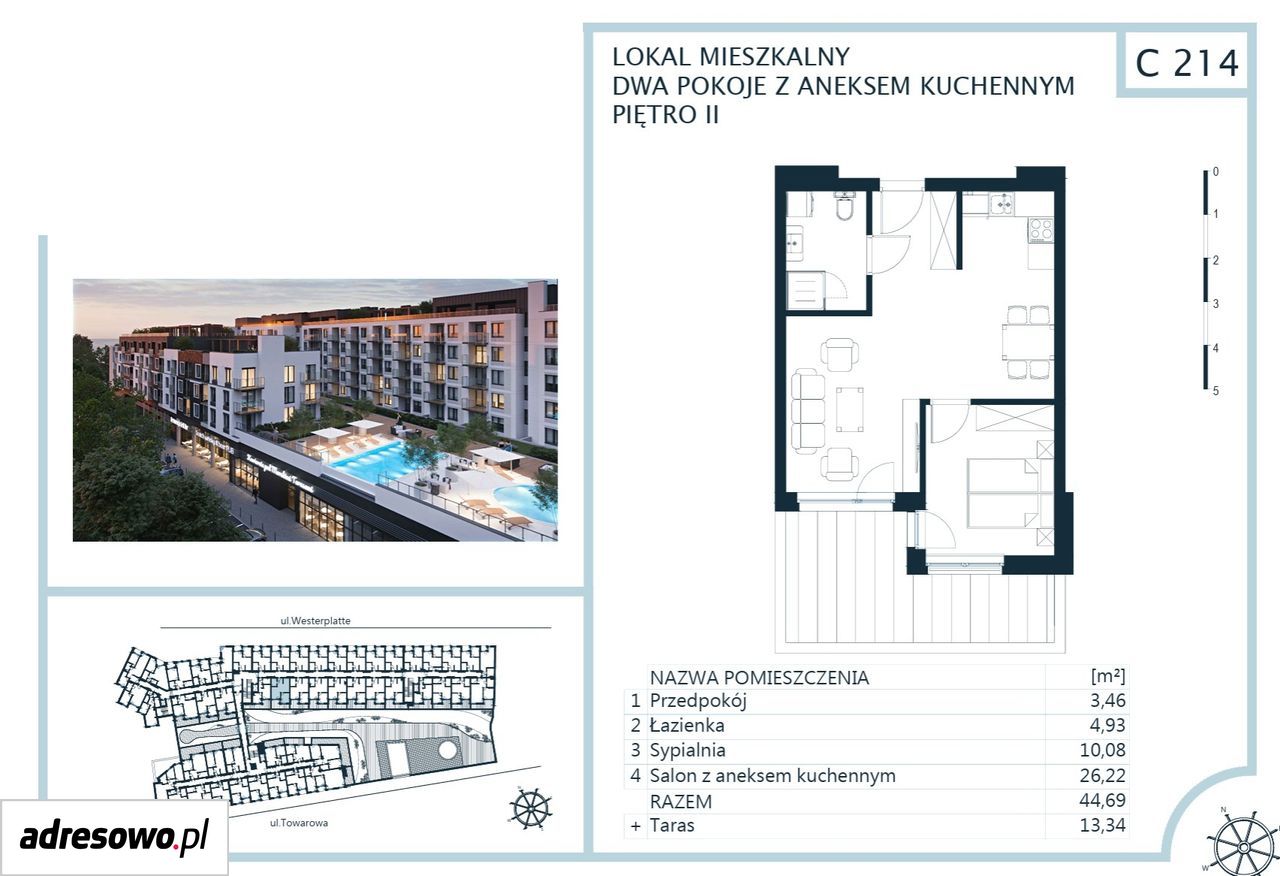 Mieszkanie 2-pokojowe Kołobrzeg, ul. Obrońców Westerplatte. Zdjęcie 21