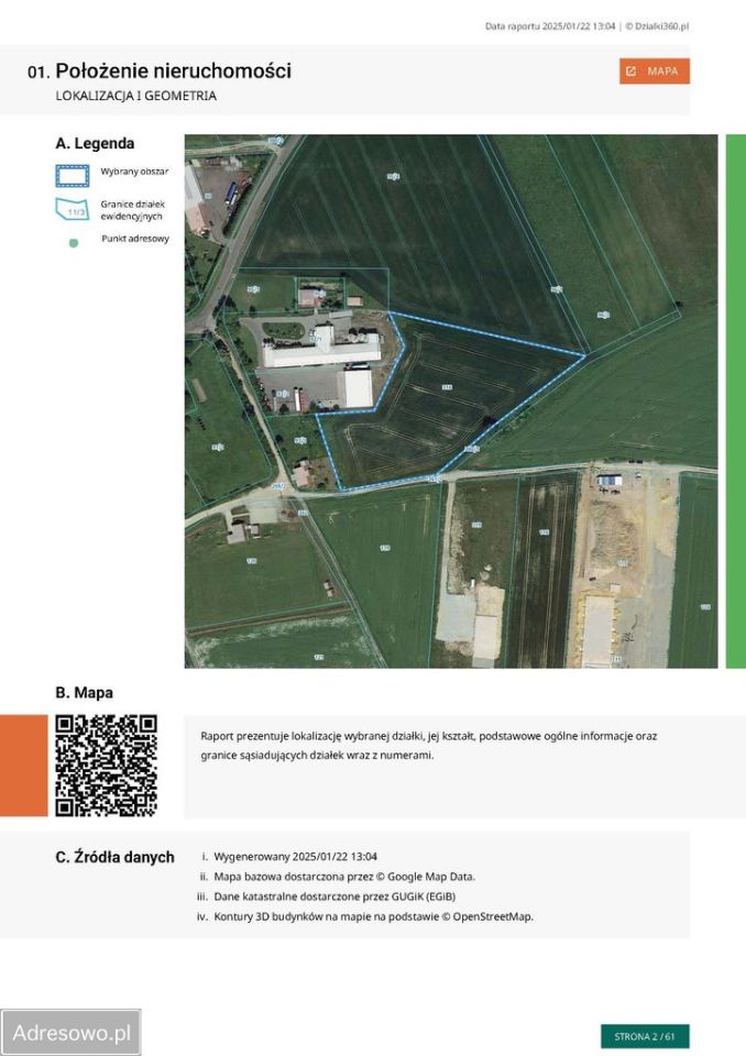 Działka inwestycyjna Komorniki