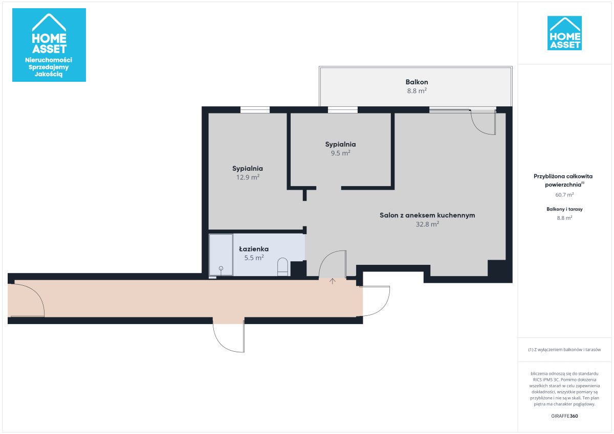Mieszkanie 3-pokojowe Gdańsk Letnica, ul. Starowiejska. Zdjęcie 14