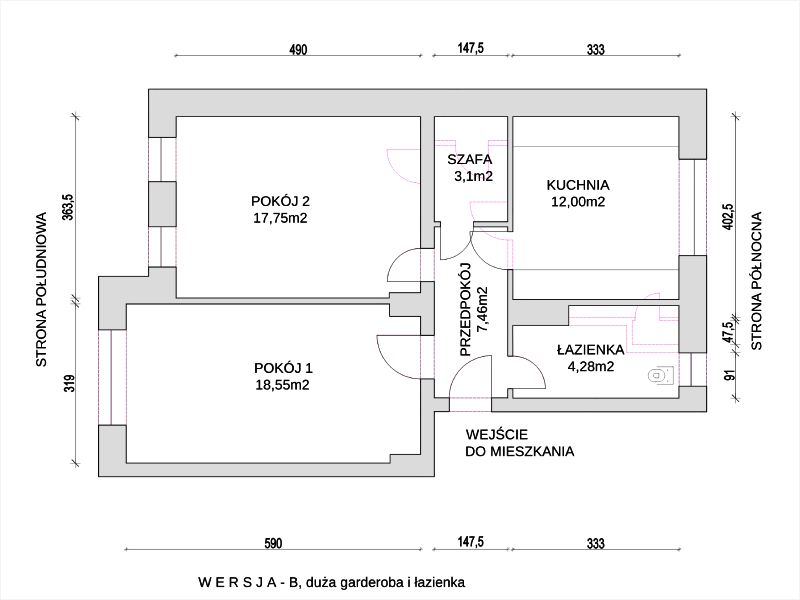 Mieszkanie 2-pokojowe Wrocław Sępolno, ul. Marcina Kasprzaka. Zdjęcie 3