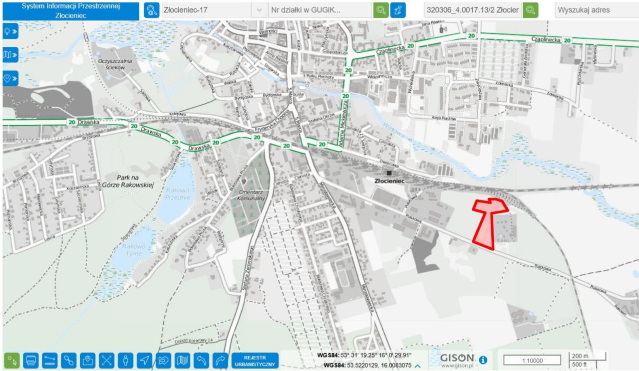 Działka inwestycyjna Złocieniec Rakowo, ul. Piaskowa