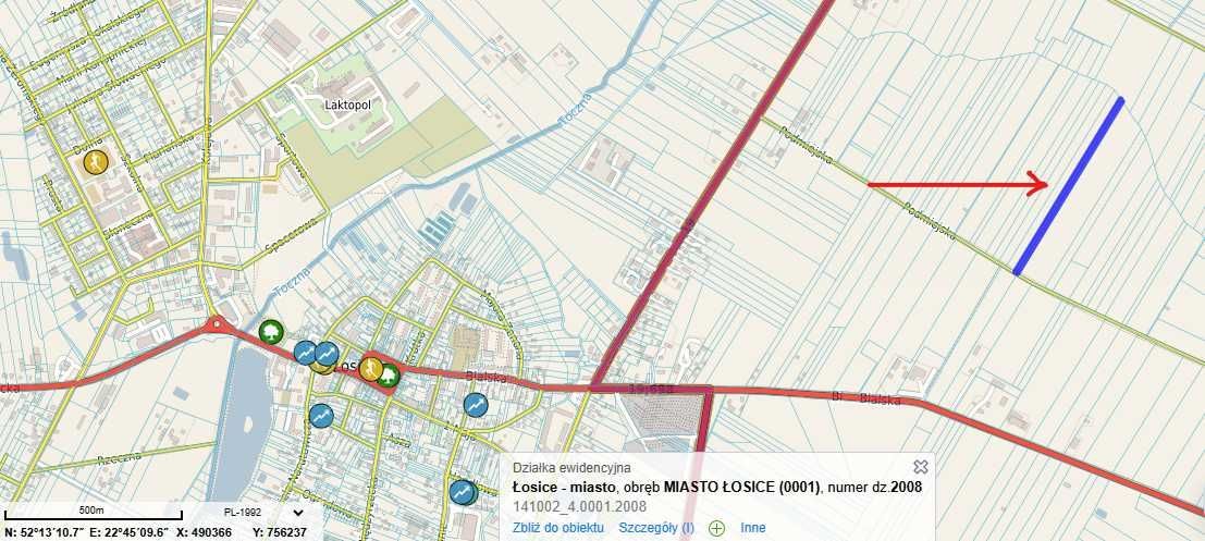 Działka rolna Łosice, ul. Podmiejska. Zdjęcie 2