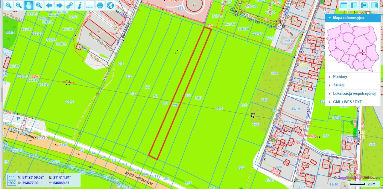 Działka inwestycyjna Radom Zamłynie, ul. NSZZ "Solidarność"