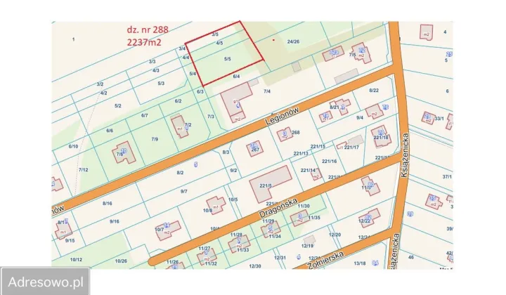 Działka budowlana Kady, ul. Legionów