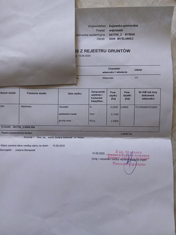 Działka rolna Myśliwiec. Zdjęcie 2