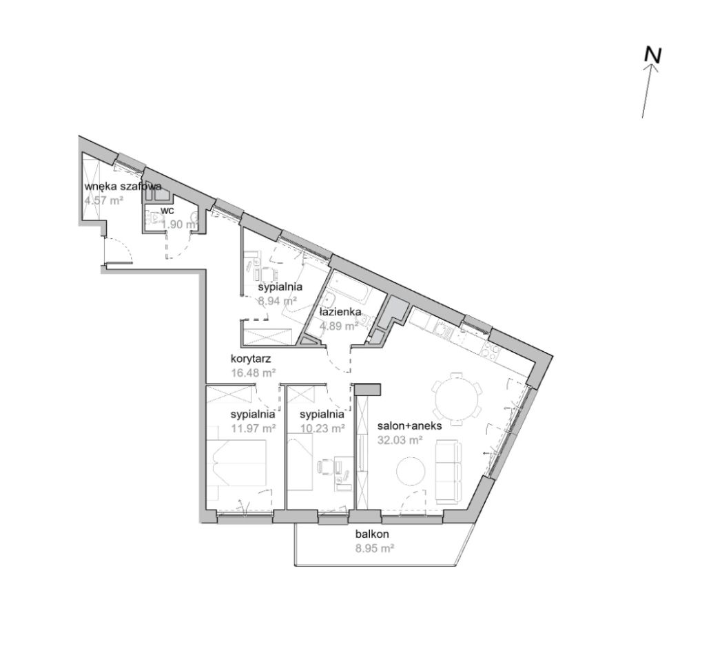 Mieszkanie 4-pokojowe Wrocław Tarnogaj, ul. Piękna. Zdjęcie 7