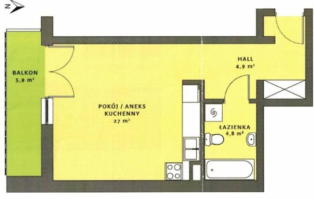 Mieszkanie 1-pokojowe Kraków Prądnik Biały, ul. Macieja Słomczyńskiego. Zdjęcie 8