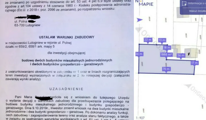 Działka budowlana Lutogniew, ul. Polna