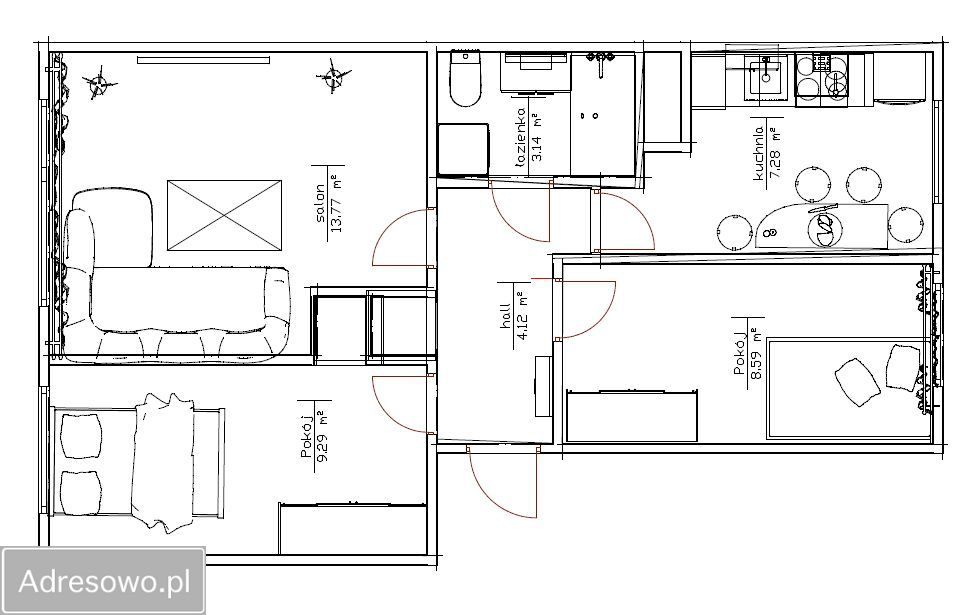 Mieszkanie 3-pokojowe Rzepin, ul. Bolesława Chrobrego. Zdjęcie 5