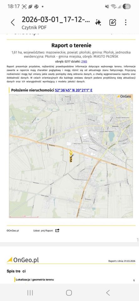 Działka inwestycyjna Płońsk. Zdjęcie 2