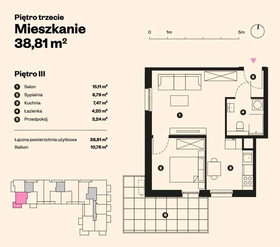 Mieszkanie 2-pokojowe Kraków Czyżyny. Zdjęcie 6