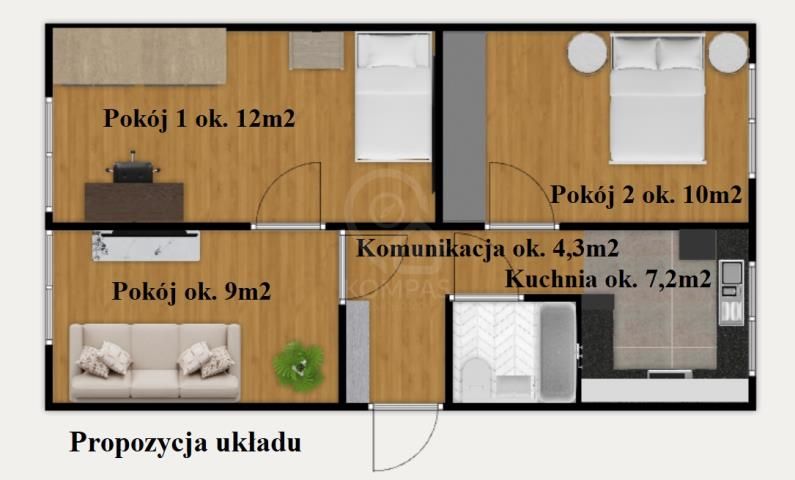 Mieszkanie 2-pokojowe Wrocław Krzyki, ul. Skwierzyńska. Zdjęcie 9