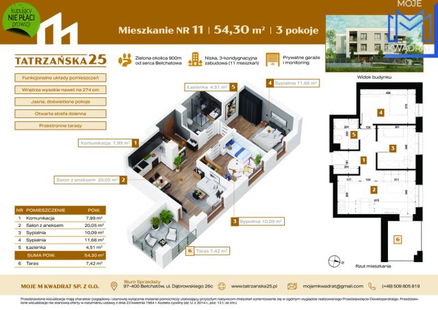 Mieszkanie 3-pokojowe Bełchatów, ul. Tatrzańska. Zdjęcie 1