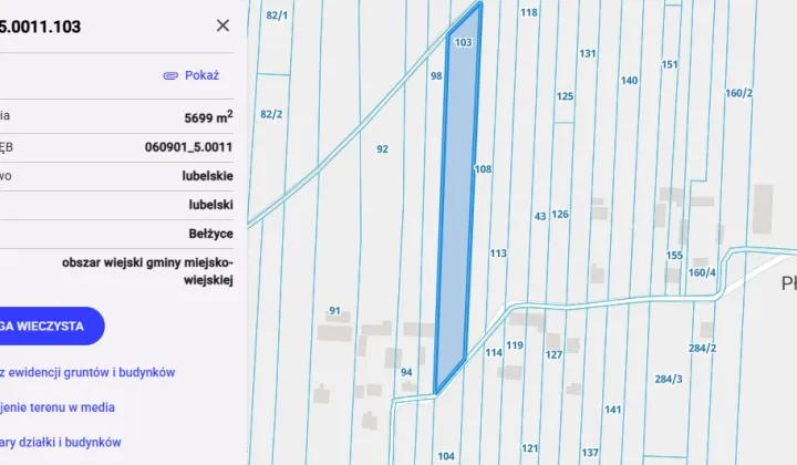 Działka rolno-budowlana Płowizny
