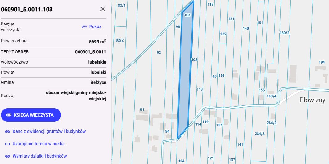 Działka rolno-budowlana Płowizny