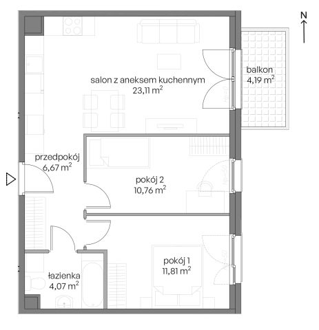 Mieszkanie 3-pokojowe Gdańsk Ujeścisko, ul. Niepołomicka. Zdjęcie 8