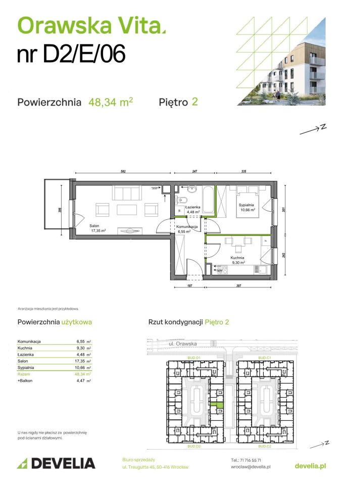 Mieszkanie 2-pokojowe Wrocław Ołtaszyn, ul. Orawska. Zdjęcie 8
