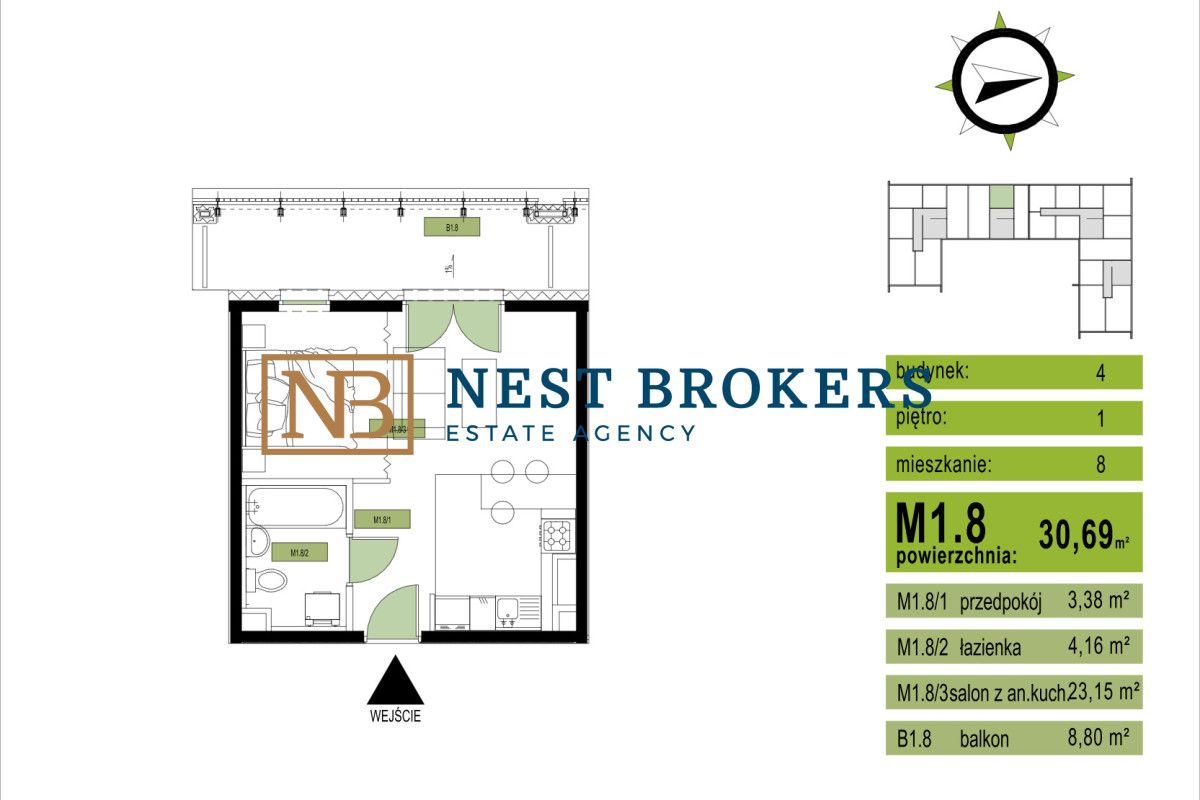 Mieszkanie 1-pokojowe Kraków Czyżyny, ul. Sołtysowska. Zdjęcie 6