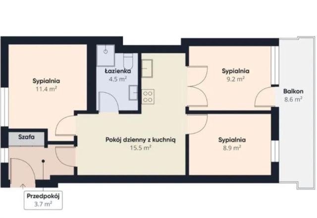 Mieszkanie 3-pokojowe Wrocław Psie Pole, ul. Kasztelańska. Zdjęcie 15