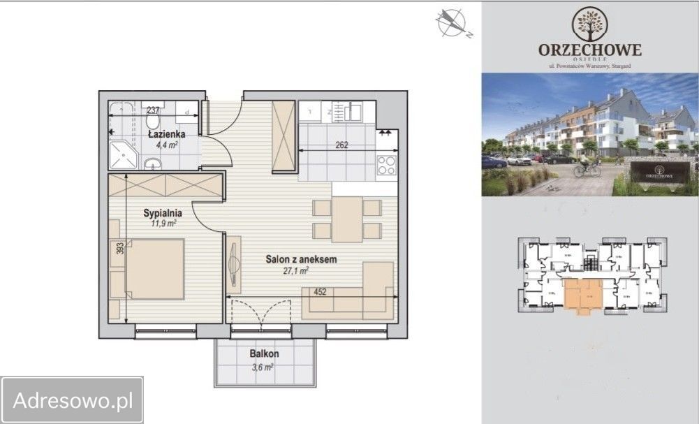 Mieszkanie 2-pokojowe Stargard, ul. Powstańców Warszawy. Zdjęcie 12