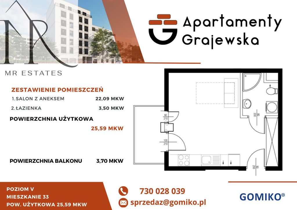 Mieszkanie 1-pokojowe Warszawa Praga-Północ, ul. Grajewska. Zdjęcie 2