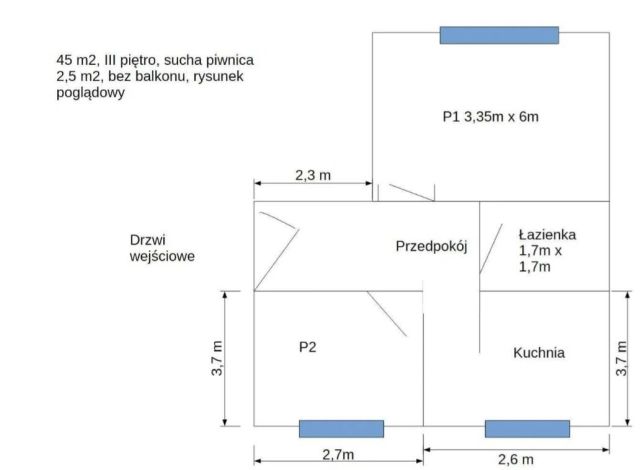 Mieszkanie 2-pokojowe Prudnik, ul. Kardynała Stefana Wyszyńskiego. Zdjęcie 1