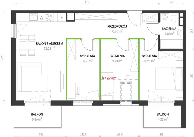 Mieszkanie 4-pokojowe Wrocław Maślice, ul. Augustowska. Zdjęcie 6
