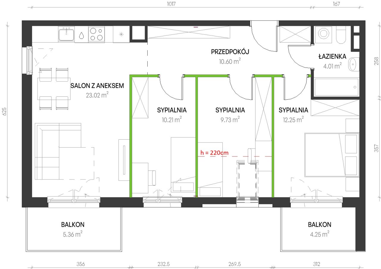 Mieszkanie 4-pokojowe Wrocław Maślice, ul. Augustowska. Zdjęcie 6