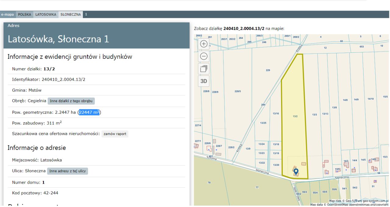 Działka rolno-budowlana Latosówka, ul. Słoneczna. Zdjęcie 12