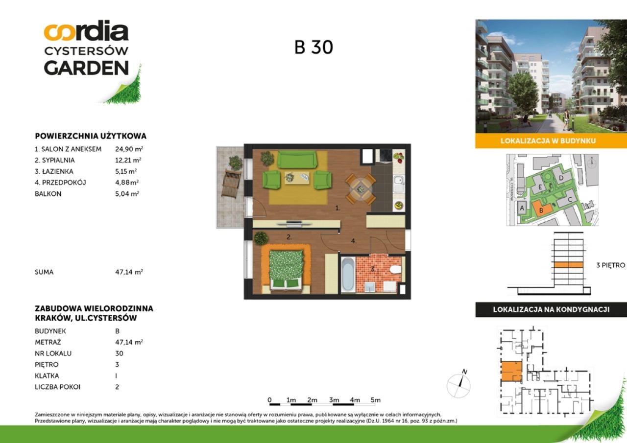 Mieszkanie 2-pokojowe Kraków Grzegórzki, ul. Cystersów. Zdjęcie 9