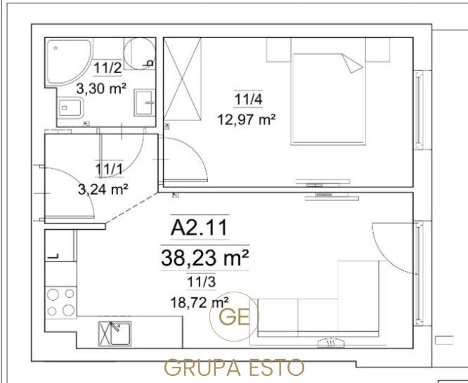 Mieszkanie 2-pokojowe Kraków Krowodrza, ul. Józefa Wybickiego. Zdjęcie 4