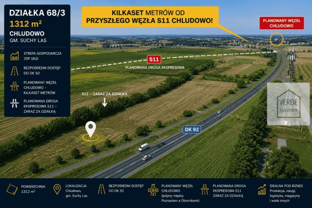 Działka inwestycyjna Chludowo, ul. Szosa Poznańska. Zdjęcie 1