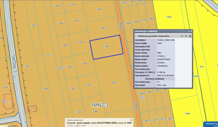 Działka budowlana Augustówek, ul. 3 Maja