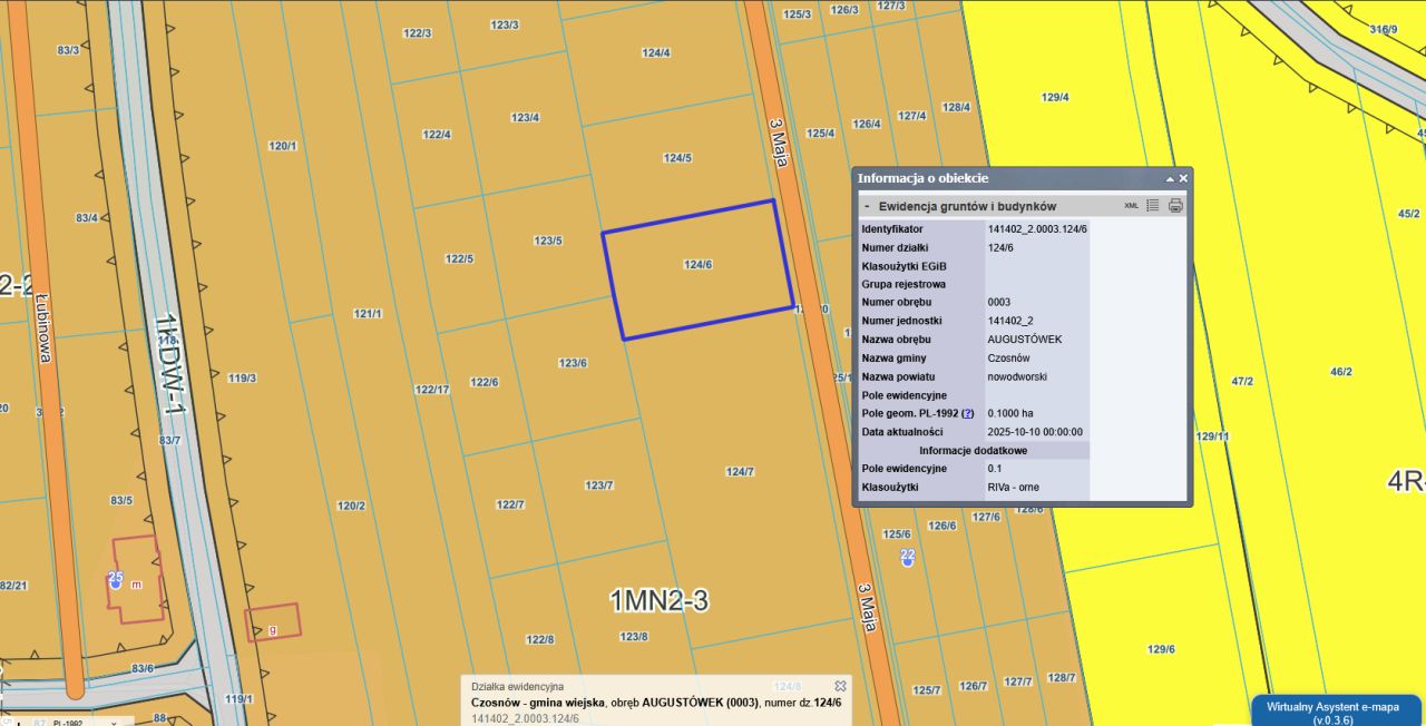 Działka budowlana Augustówek, ul. 3 Maja