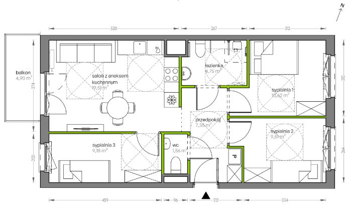 Mieszkanie 4-pokojowe Kraków Płaszów, ul. Myśliwska. Zdjęcie 25